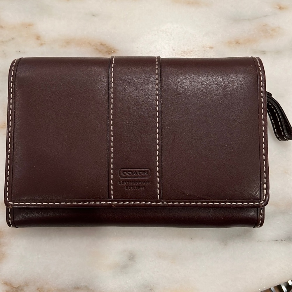 Coach brown leather wallet